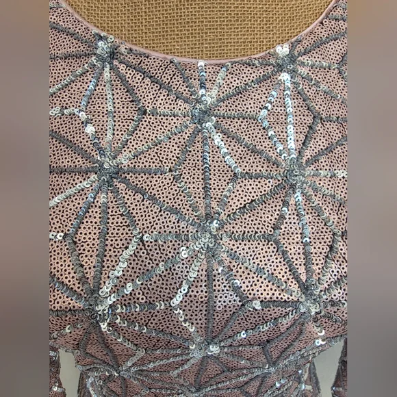 Gianni Bini Pink and Silver Sequin Dress - Picture 5 of 9